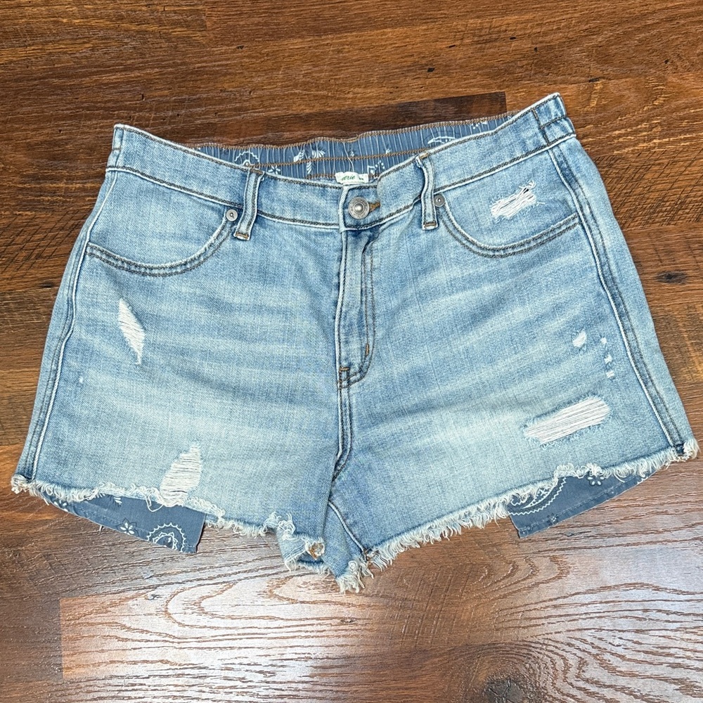 Aerie Light Blue Distressed Jean Shorts